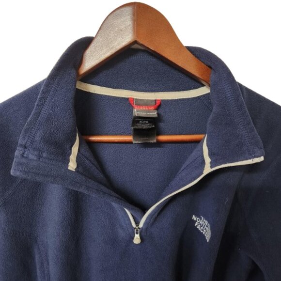 The North Face Women’s Fleece Pullover XL Blue 1/4 Zip Long Sleeve - Picture 3 of 7
